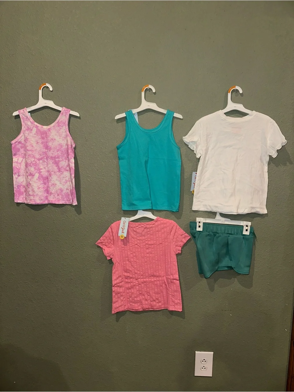 Cat & Jack Girls Tank & Tee Set - Pink, Teal, White, Purple